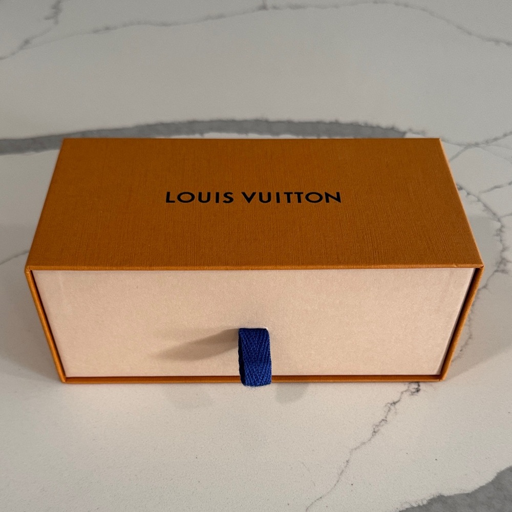 Louis Vuitton Orange and Cream Box with Blue Tab (empty)